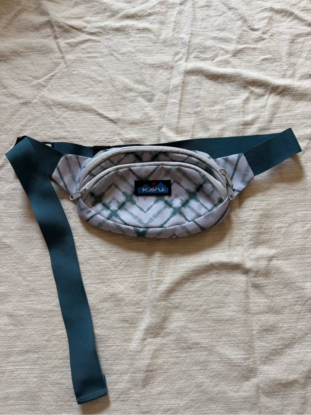 KAVU Teal-Patterned Women's Waist Bag Fanny Pack
